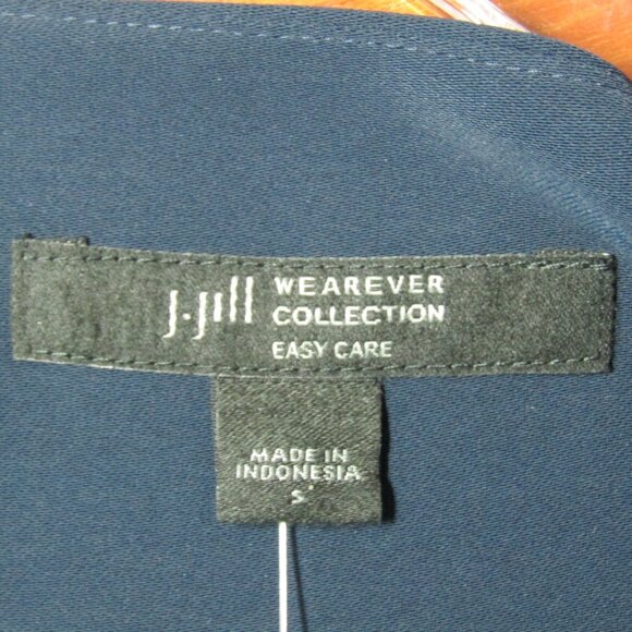 J Jill Wearever Easy Care Navy Blue Knit Tunic 3/4 Sleeve Top Size S New Tag - Picture 5 of 9